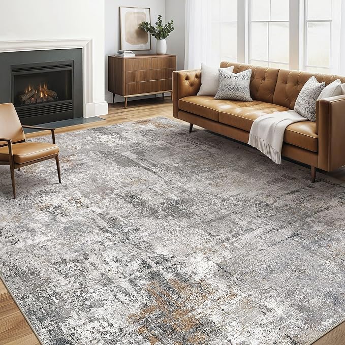 LOONGRUG 5x8 Area Rug Living Room: Washable Large Abstract Soft Stain Resistant by LOONGRUG