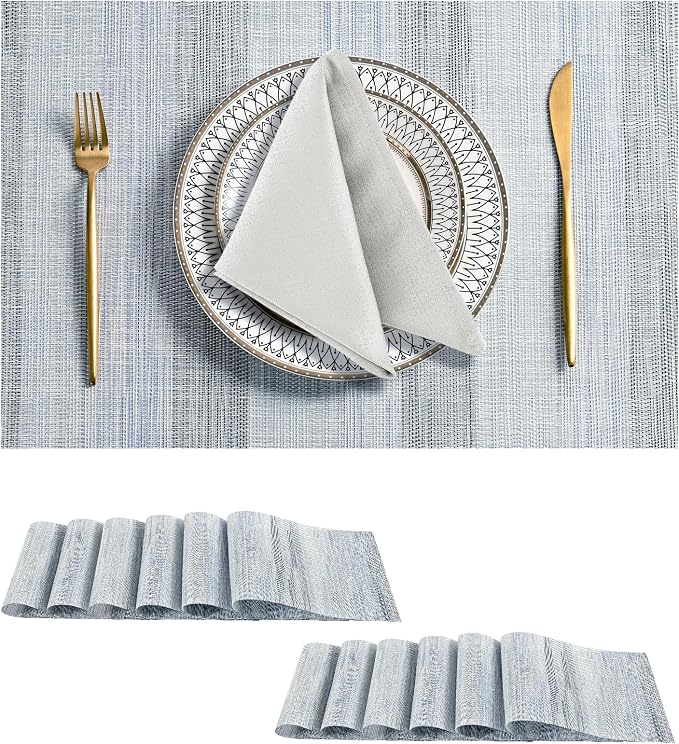 Leetaltree LightSteel Blue Placemats Set of 12 by Leetaltree-ArtatEveryTable