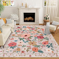 DUKINO 6x9 Area Rug, Floral Rugs by DUKINO