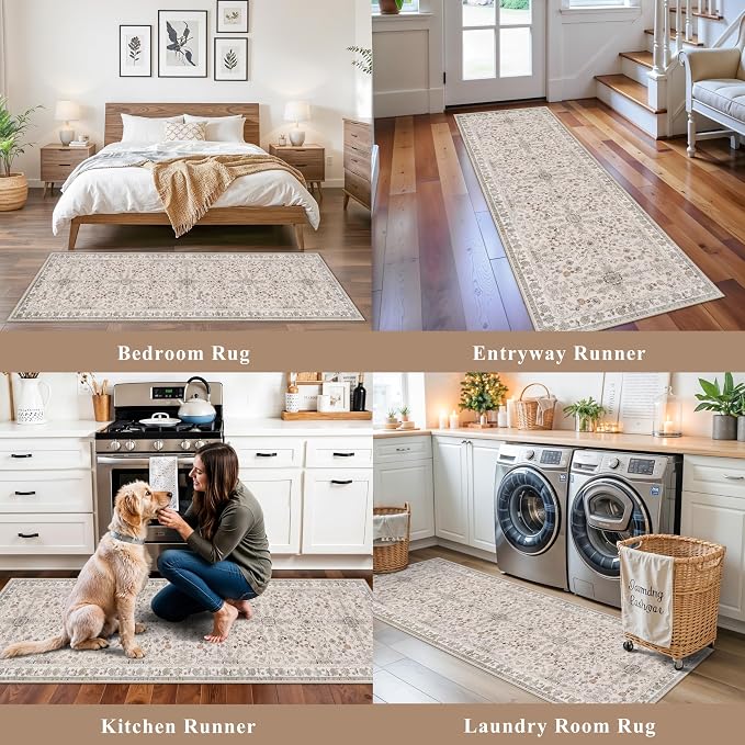 4-Piece Kitchen Rug Set with Runner – Washable Non-Slip Floor Mats - Image 3