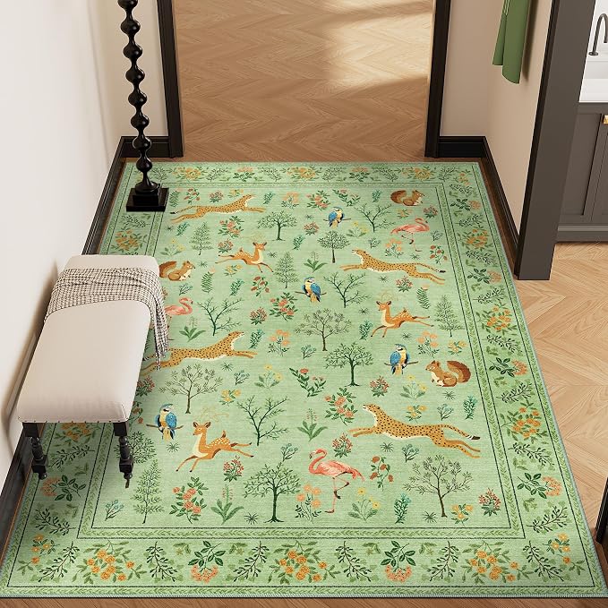 DUKINO 4x6 Rug, Washable Animal Area Rug - Image 7