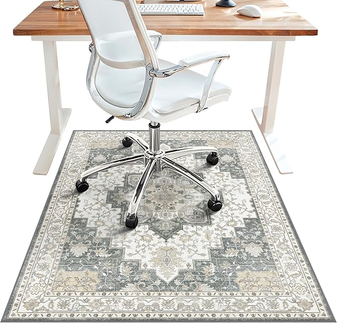 36"x48" Office Chair Mat for Hardwood Tile Floor, Under Desk Carpet Protector by BESBLEE