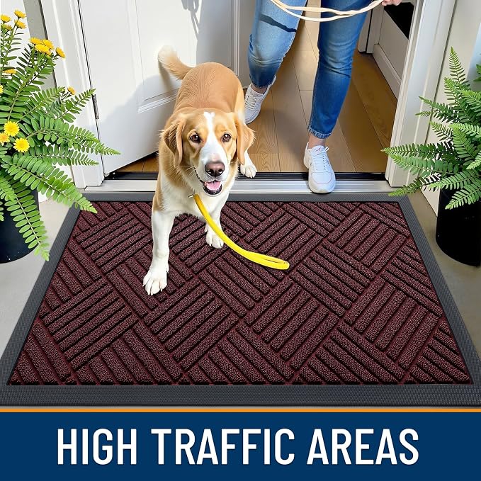 OLANLY Front Door Mat Outside Entrance 47x23, Heavy Duty Sturdy Natural Rubber - Image 5