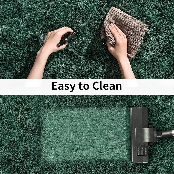Soft Runner Rugs for Bedroom Hallways, 2x6 Green Fluffy Shag Throw Area Rug Non - Image 7