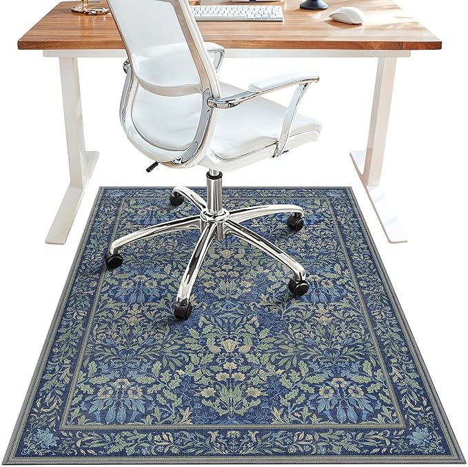 36"x60" Office Chair Mat for Hardwood Tile Floor, Under Desk Carpet Protector by BESBLEE