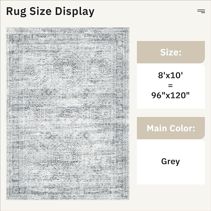 Soalmost Washable Area Rug 8x10, Large Soft Rugs - Image 6