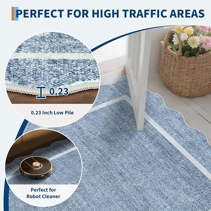 GarveeHome Scalloped Large Living Room Area Rug 8x10 - Image 7