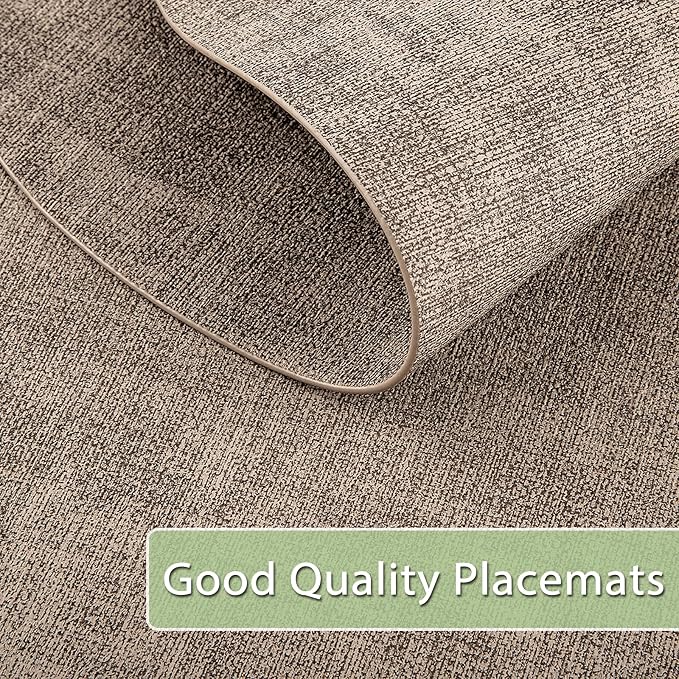 Placemats Set of 6 Non Slip, Heat Resistant Oval Faux Leather Place mats Double - Image 5