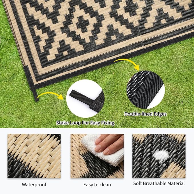Outdoor Patio Plastic Straw Rug - Image 5