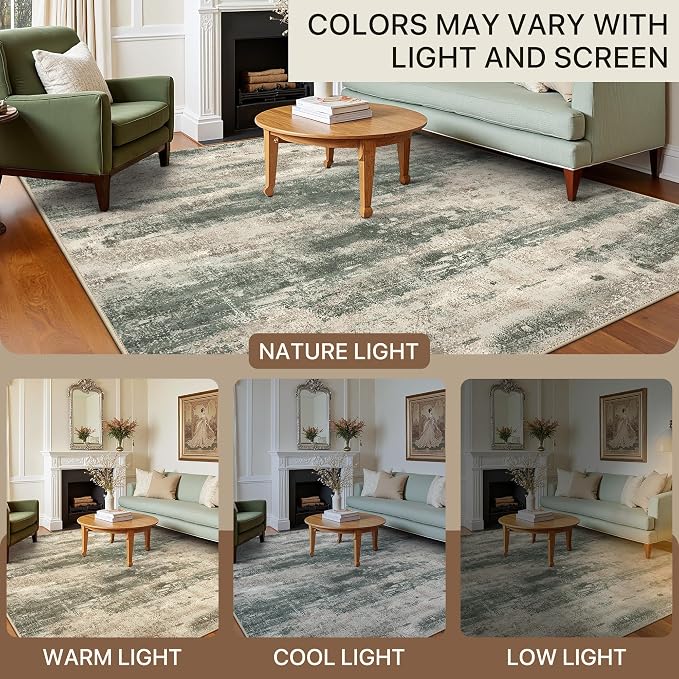 BEIMO Round Rugs 4FT for Living Room Bedroom, Modern Abstract Machine Washable - Image 5