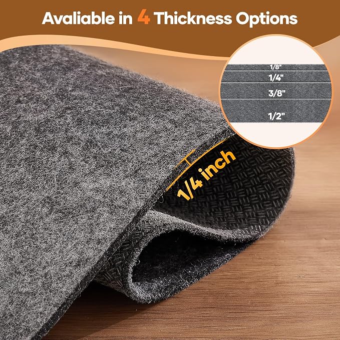 Veken Non Slip Cushioned Runner Rug Pad Gripper 2 x 12 Ft, Felt and Silicone - Image 4