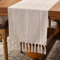 Wracra Rustic Linen Table Runner, Light Coffee Table Runners 90 inches Long | by Wracra
