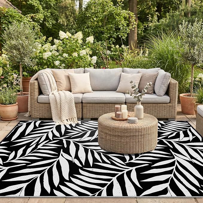Smiry Outdoor Rug 8x10 ft, Waterproof Reversible Plastic Straw Rugs, Outdoor - Image 5