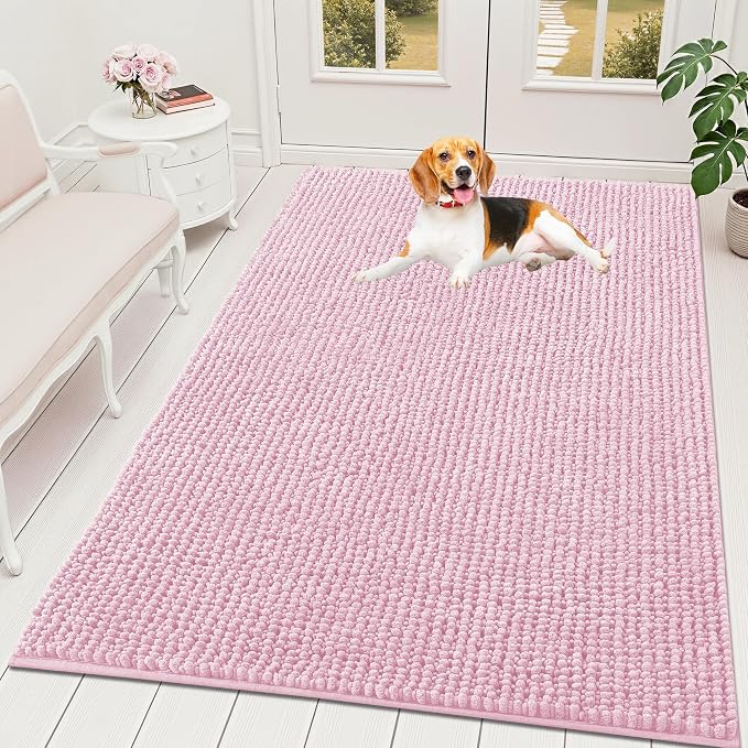 OLANLY Dog Door Mat for Muddy Paws 70x46, Ultra Absorbent Chenille Mud Doormat by OLANLY