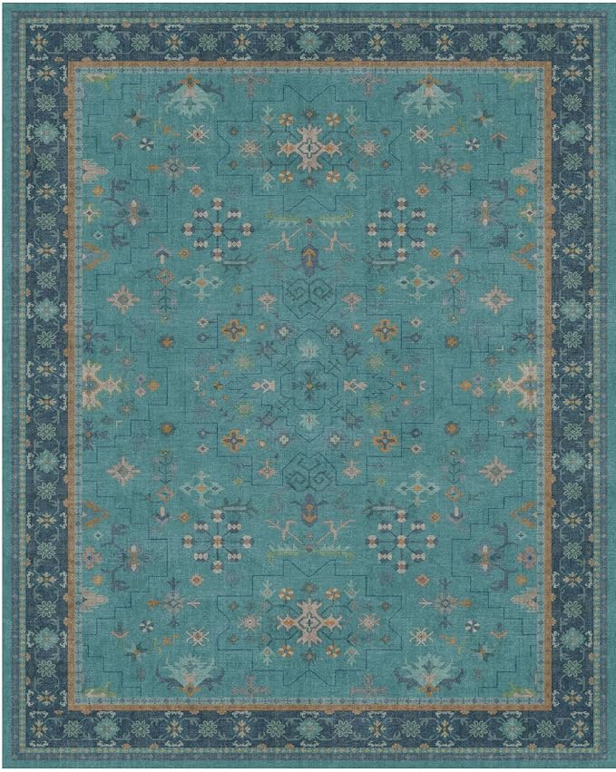 Hazo Haus Teal 3x6 Wide Non Slip Kitchen Rug - Image 8