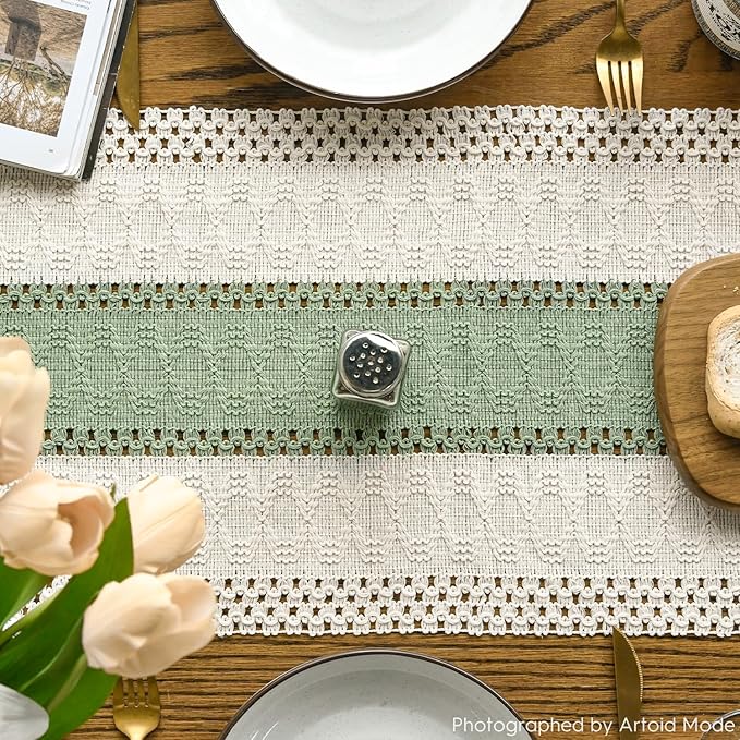 Artoid Mode Light Green Farmhouse Rustic Table Runner 12x48 Inch | Seasonal - Image 3