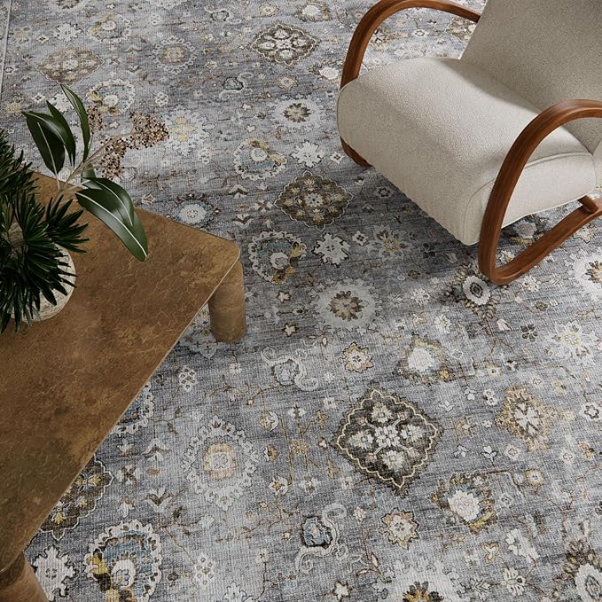 Machine Washable Small Rugs for Entryway: Door Mat Indoor Entrance 2x3 Boho - Image 3