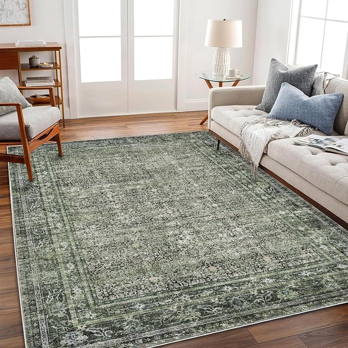 CHAMPLANT Area Rug 5'x7' Washable Rug Traditional Floor Cover Thin Retro by CHAMPLANT