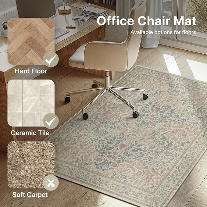 36"x60" Office Chair Mat for Hardwood Tile Floor, Under Desk Carpet Protector - Image 3