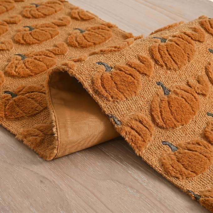 Artoid Mode Caramel Soft Faux Fur Fall Table Runner 13x36 Inch | Seasonal - Image 6