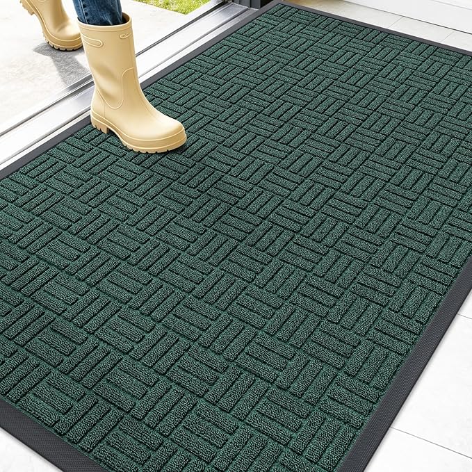 OLANLY Front Door Mat Outside Entrance 47x32, Heavy Duty Sturdy Natural Rubber by OLANLY