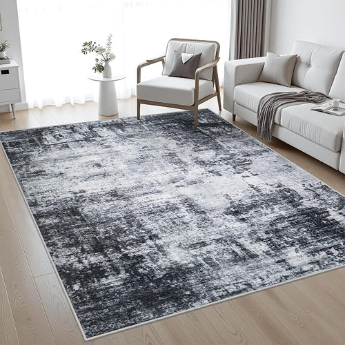 10x14 Area Rug Living Room Rug: Washable Modern Abstract Soft Thin Rug Indoor - Image 2