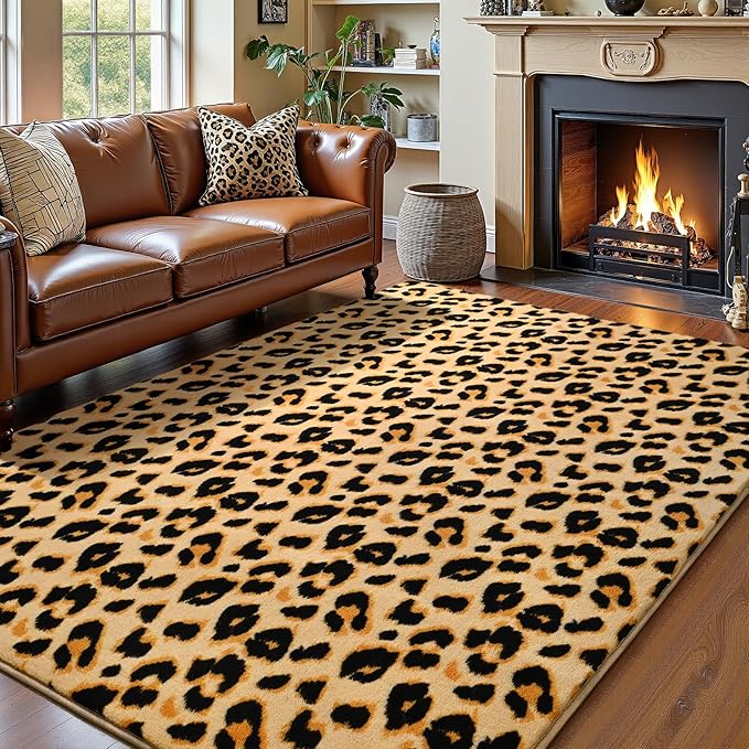 Amearea Soft Leopard Rugs for Bedroom Living Room, 3x5 Modern Cheetah Print by AmeareaDirect