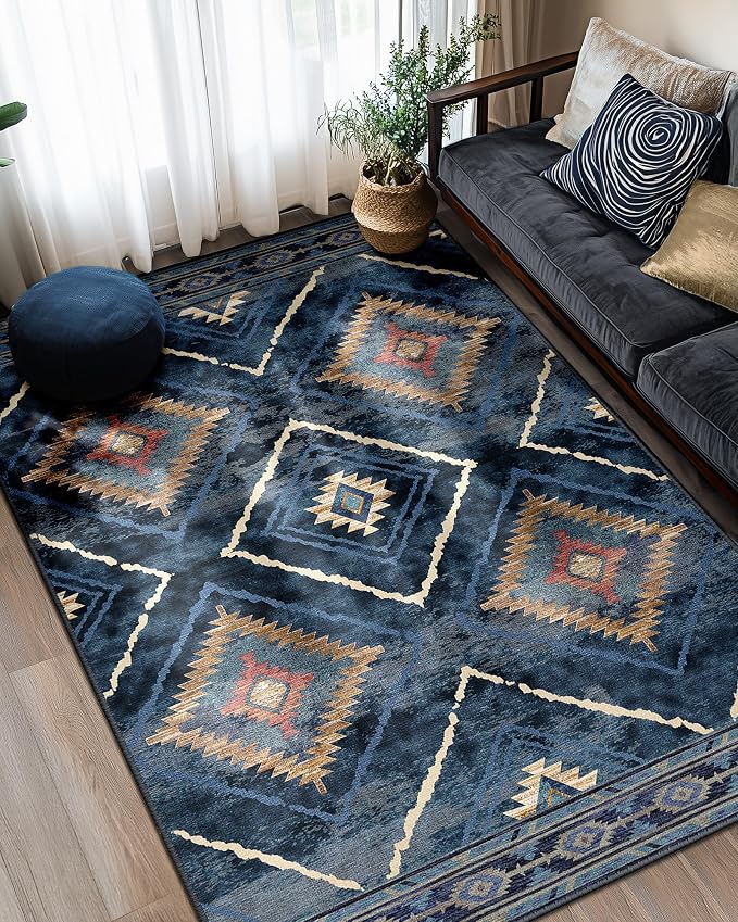 BESTSWEETIE Area Rug 6x9 Rug Machine Washable Non-Slip Low Pile Print Pattern - Image 7