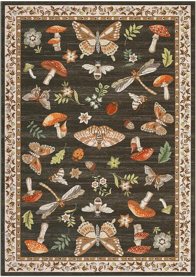Mushroom 8x10 Rug for Living Room Non Slip Washable 8 X 10 Rug for Bedroom - Image 5