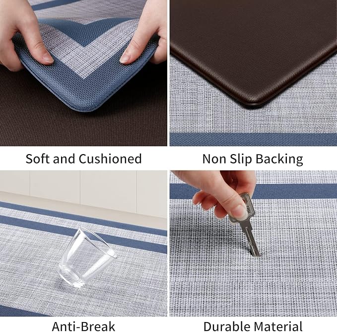 Mattitude Kitchen Mats Set of 2 Cushioned 0.47 inch Kitchen Rugs Non-Skid Rug - Image 3