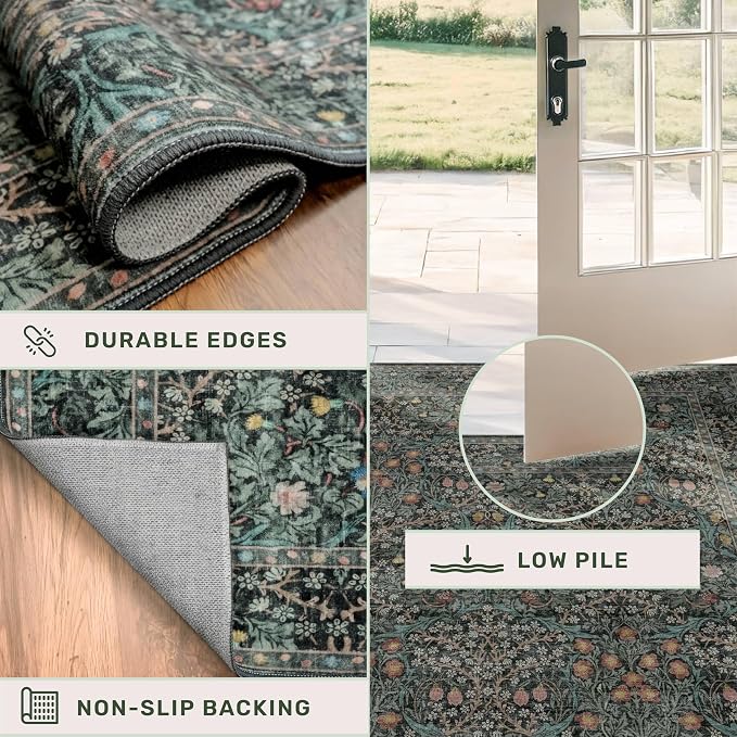 Vintage Washable 2x10 Runner Rug Non Slip - Image 4