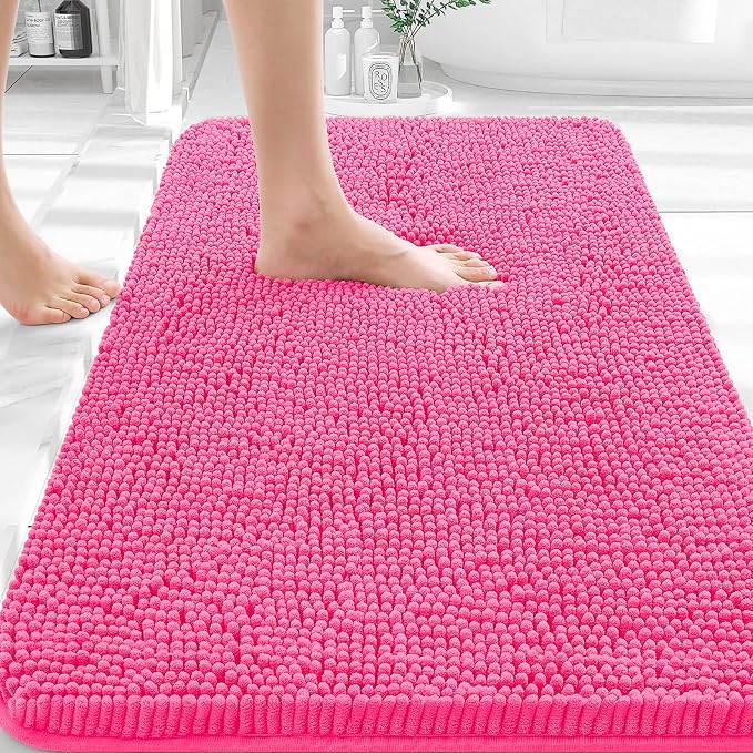 OLANLY Bathroom Rugs 30x18, Extra Soft Absorbent Chenille Bath Rugs, Rubber by OLANLY