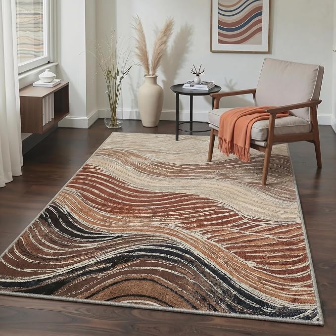 BEIMO Area Rugs 6x9 for Living Room Bedroom, Modern Abstract Machine Washable by BEIMO