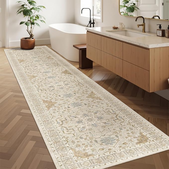 Madane Hallway Runner Rug 2'6''x12', Non Slip Vintage 12ft Runners - Image 4