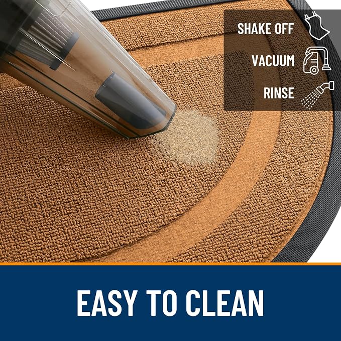 OLANLY Half Circle Door Mat Indoor Outdoor Entrance Welcome, Waterproof - Image 6
