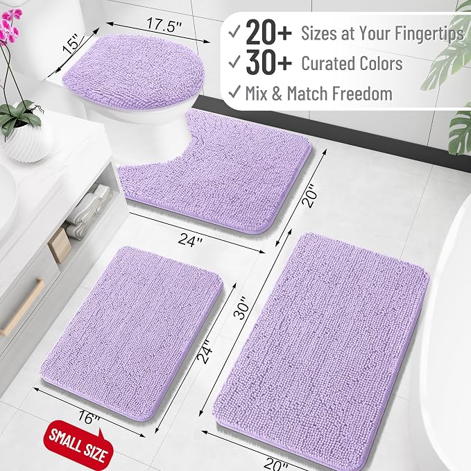 OLANLY Large Bathroom Rugs 45x27, Extra Soft Absorbent Chenille Bath Rugs - Image 2
