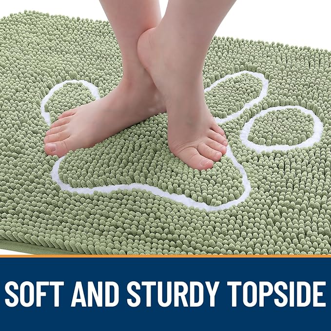 OLANLY Dog Door Mat for Muddy Paws 24x16, Paw Print Design, Absorbs Moisture - Image 4