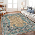 CHAMPLANT Washable Area Rug 4'x6' Vintage Traditional Floor Cover Foldable Thin by CHAMPLANT