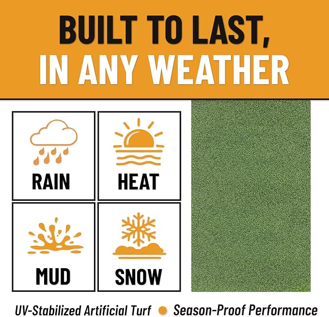 Ottomanson Artificial Grass Turf Runner Pro 31" x 18', Fake Grass Rug - Image 5