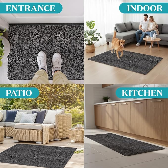 Premium Microfiber Indoor Door Mat – 32"x48" Washable Entry Mat, Waterproof - Image 6