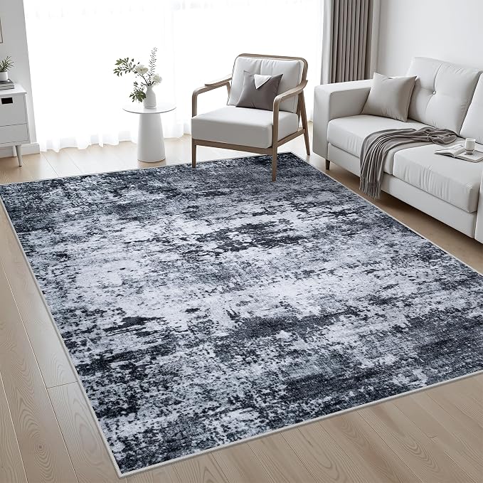 10x12 Area Rug Living Room Rug: Washable Modern Abstract Soft Thin Rug Indoor - Image 2