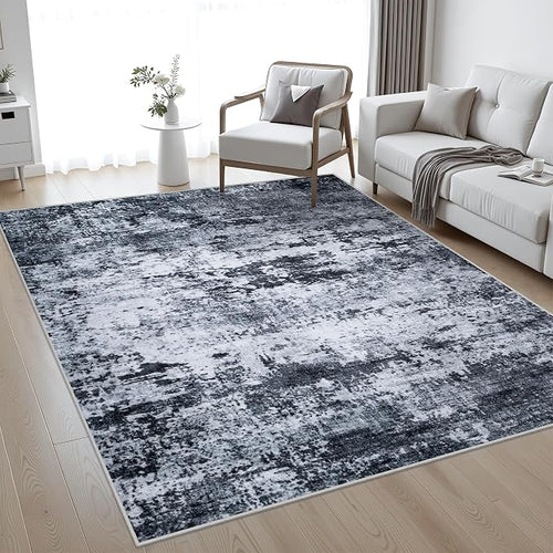 10x12 Area Rug Living Room Rug: Washable Modern Abstract Soft Thin Rug Indoor - Image 2