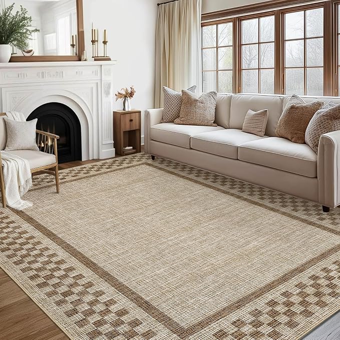 GarveeHome Washable Area Rug 4x6 Small Living Room Rugs Modern Bordered Soft - Image 9