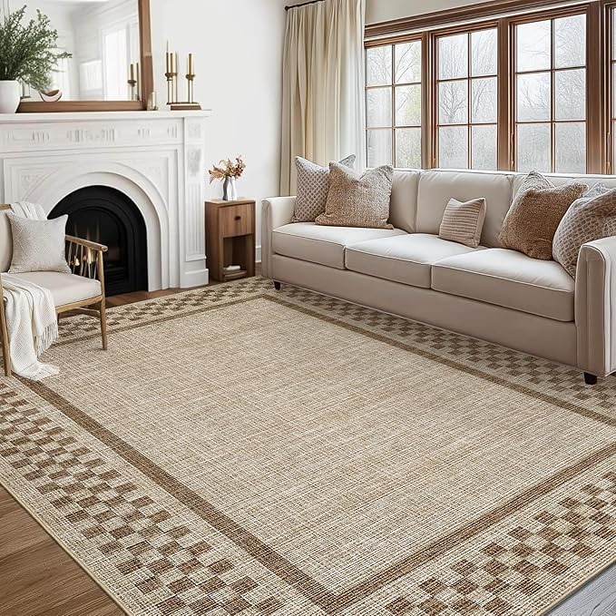 GarveeHome Area Rug 9x12 Living Room Rug Modern Bordered Soft Large Area Rugs by GarveeHome