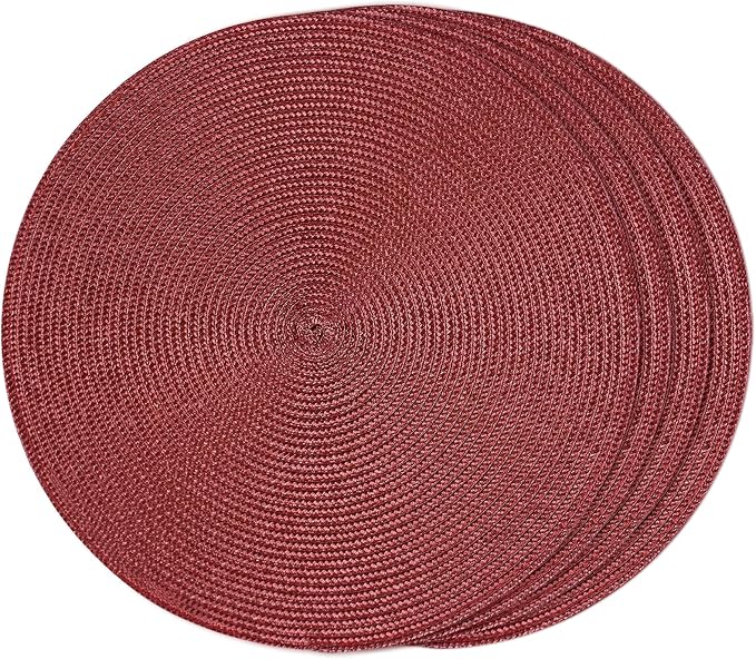 FunWheat Round Braided Placemats Set of 4 Table Mats by FunWheat