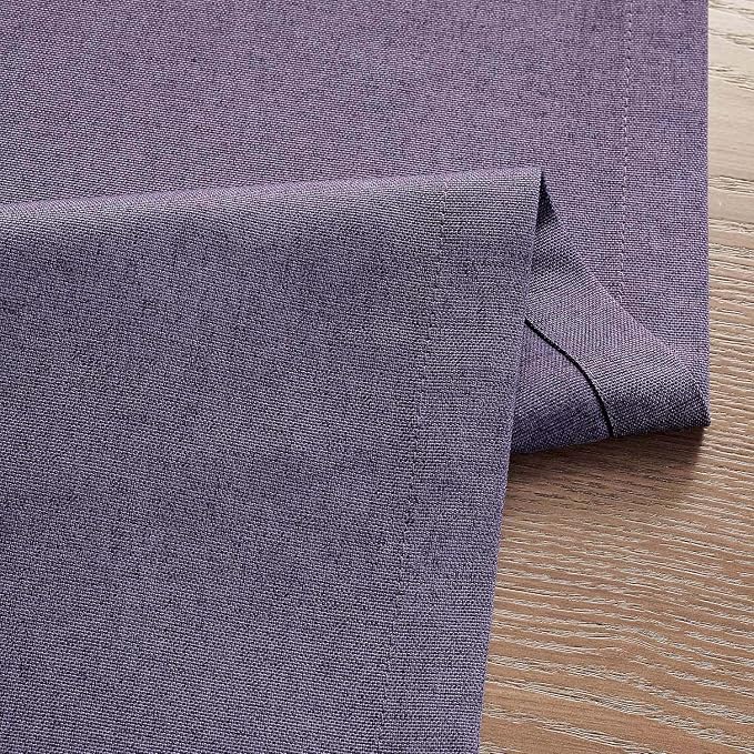 Basic Linen Style Table Runner, 14x60 Inch Purple | Mitered Corner Design - Image 6