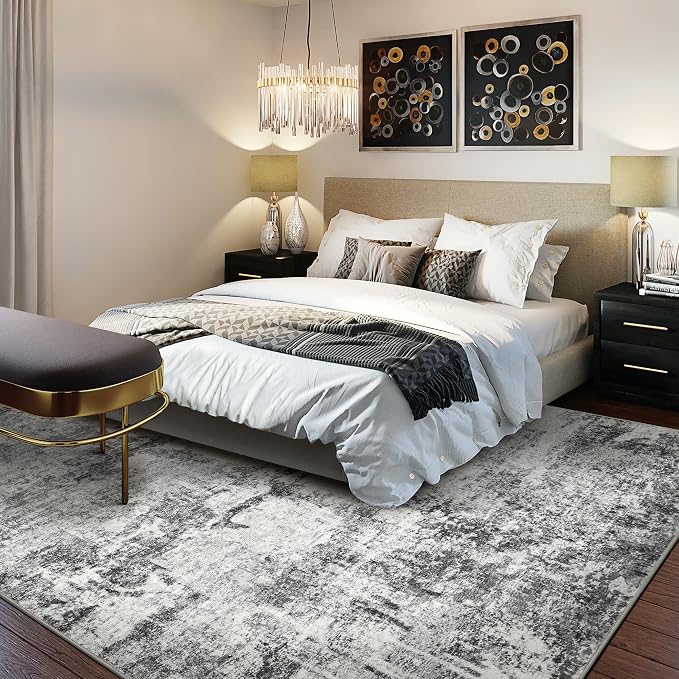 DMOYEST 7x9 Area Rugs for Living Room, Washable Large Abstract Rug, Non Slip - Image 5