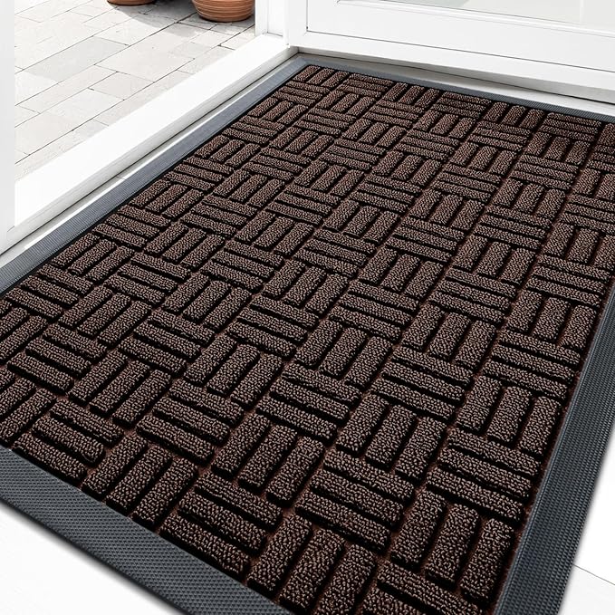 OLANLY Front Door Mat Outside Entrance 29.5x17, Heavy Duty Sturdy Natural by OLANLY