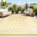 JONATHAN Y Boho Medallion Indoor Outdoor Area Rug 4X6 Yellow/Cream, Malta by JONATHANY