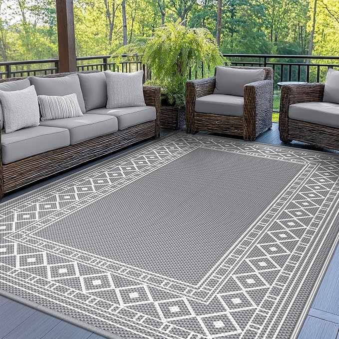 GENIMO Outdoor Rug Waterproof for Patio Decor, Camping Outside Mat for Outdoor by GENIMO